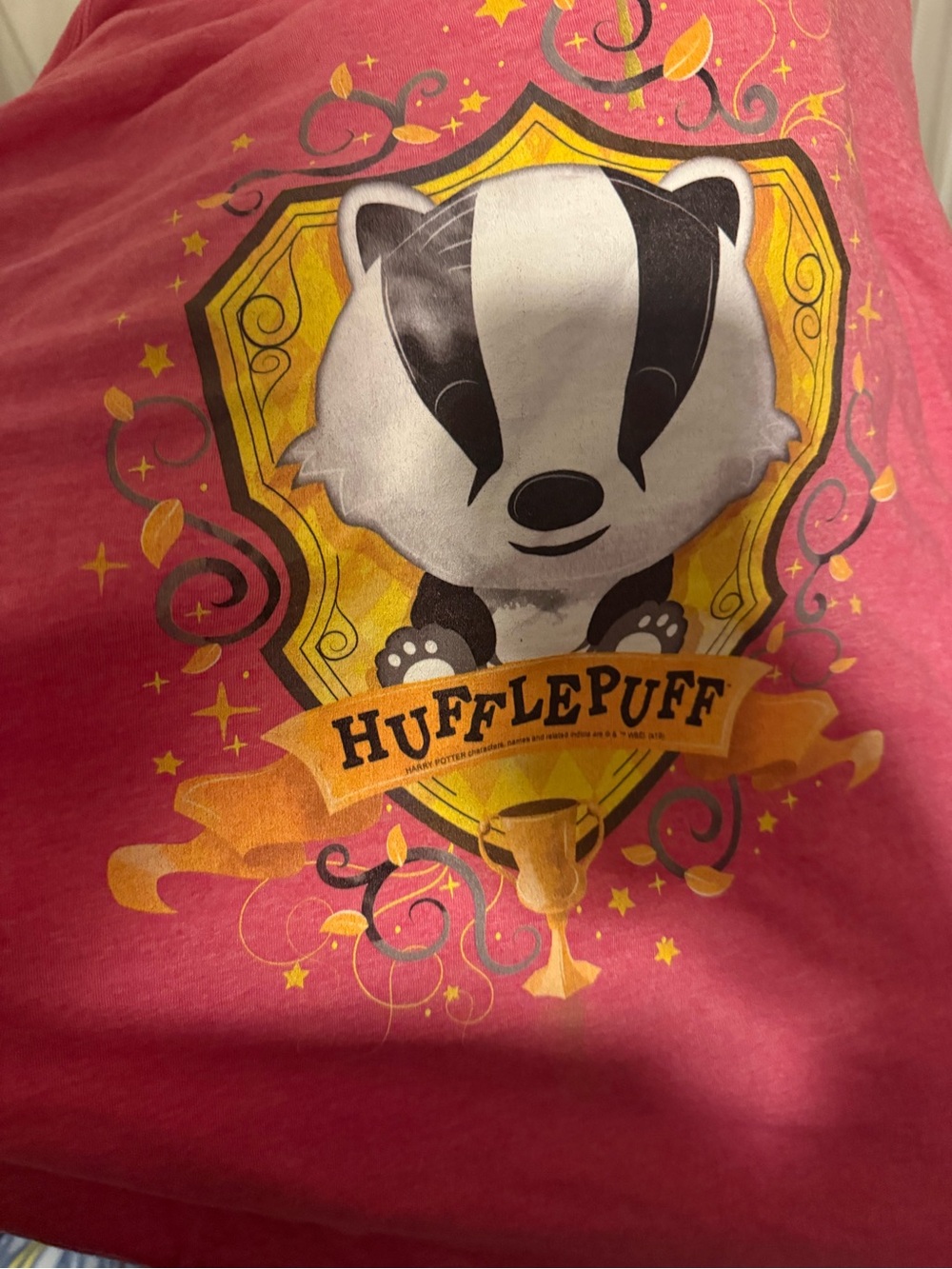 Soft Style Pink Hufflepuff Badger Crest Tee